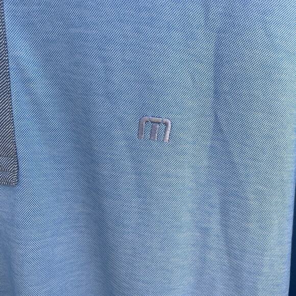 Texas A&M Football Polo Travis Mathew Baby Blue Polo Aggies Block T Golf Shift - Picture 4 of 8